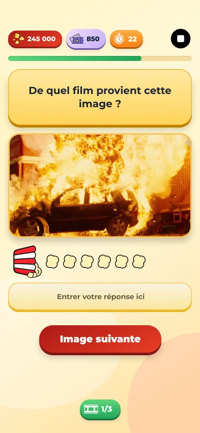 Écran du jeu L'arrêt sur image : une image de film à identifier