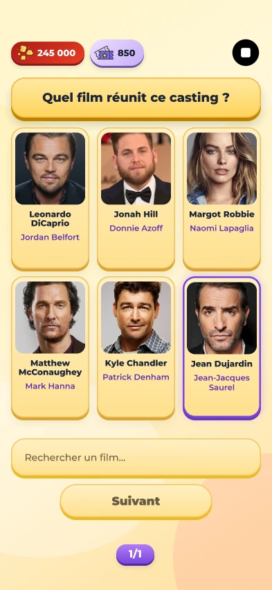Écran du jeu Le casting avec les six acteurs dévoilés